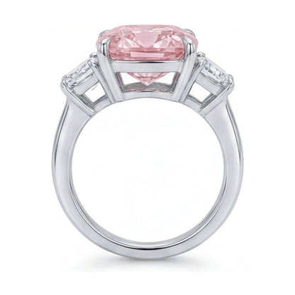 Pink Diamond Wedding Ring 5.1 Carat Cushion