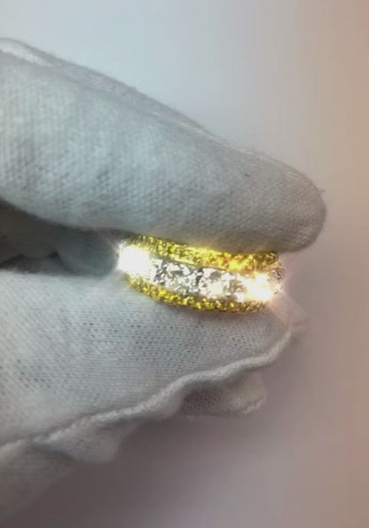 Eternity Wedding Band 9.20 Carats Two Tone Women Jewelry