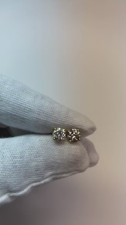 Round 1.05 Ct Natural Earth Mined Diamonds White Gold Stud Earring