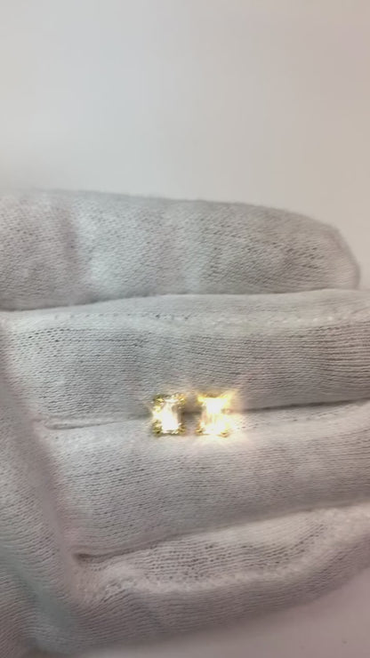 Natural Earth Mined Diamond Studs Emerald Cut 1.50 Carats