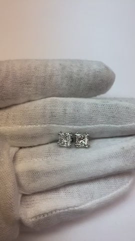 3 Carats Real Natural Earth Mined Diamonds Ladies Studs Earrings White Gold