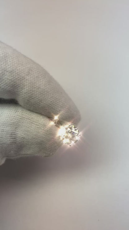 Lady White Gold 14K 2.50 Carat Big Round Cut Natural Earth Mined Diamond Pendant Necklace