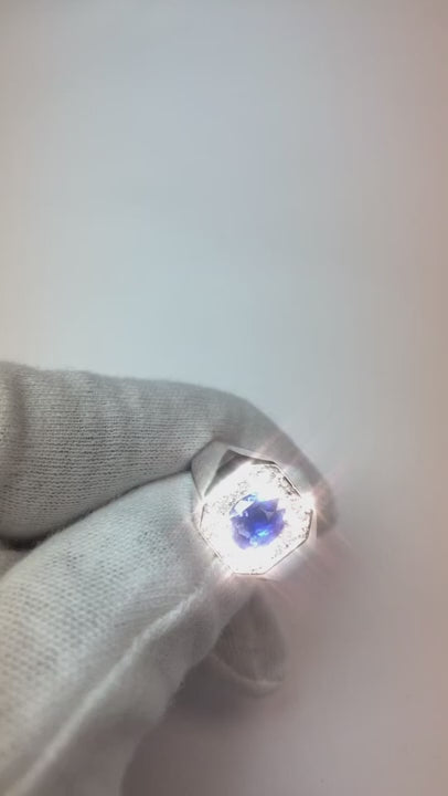 Round Natural Earth Mined Diamond Halo Oval Sapphire Ring Gold Men's Jewelry 3.50 Carats