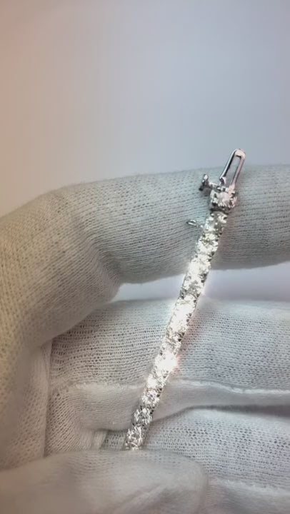 Brilliant Cut 6 Carats Round Natural Earth Mined Diamonds Tennis Bracelet White Gold