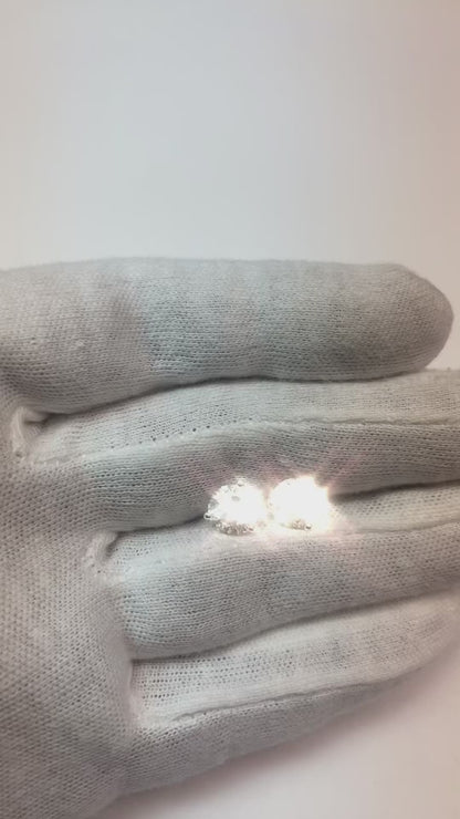 Three Prong Set 4.50 Carats Round Cut Natural Earth Mined Diamonds Studs Earring 14K