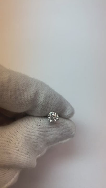 0.75 Carats Round Single Natural Earth Mined Diamond Stud Men's Earring 14K White Gold New
