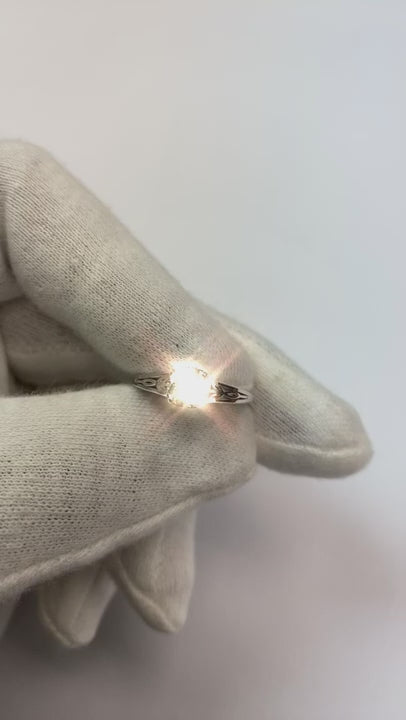 Natural Earth Mined Diamond Solitaire Engagement Ring 1 Carat Filigree White Gold 14K