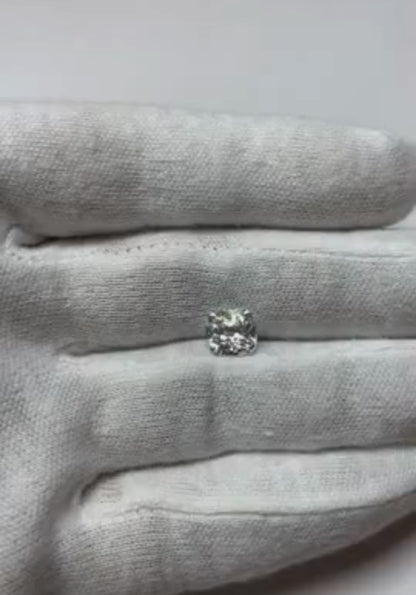 4 Ct Big Round Old Mine Cut Natural Earth Mined Diamond Wedding Ring White Gold 14K