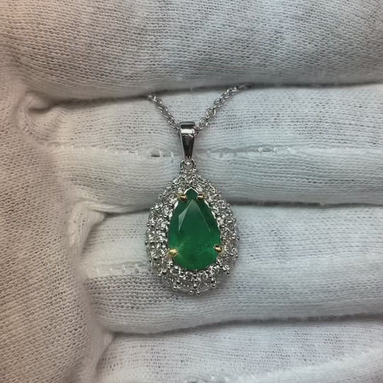 Green Emerald Pendant Necklace