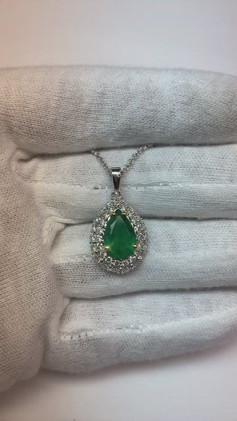 Green Emerald Pendant Necklace