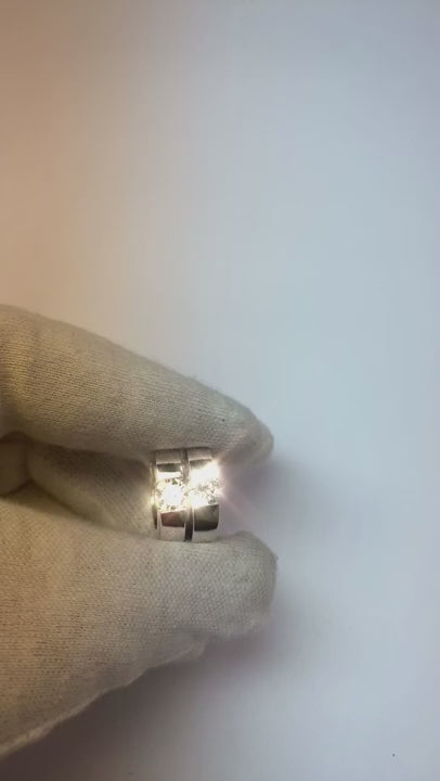 1.5 Ct Round Cut Solitaire Natural Earth Mined Diamond Hoop Earring 14K White Gold