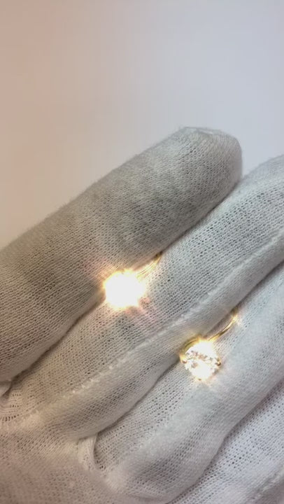 Round Solitaire Natural Earth Mined Diamond Leverback Earring 2 Carat White Gold 14K