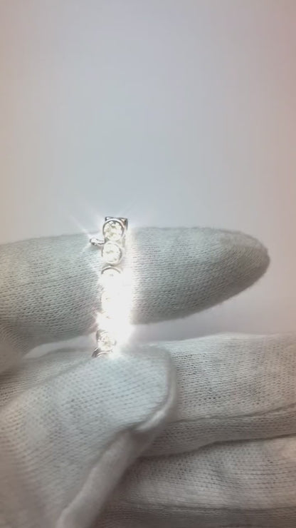 Natural Earth Mined Diamonds Bracelet Round Brilliant Cut 6 Ct White Gold 14K Jewelry