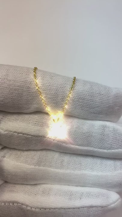 Solitaire Round Natural Earth Mined Diamond Necklace Pendant With Chain 1 Carat WG 14K