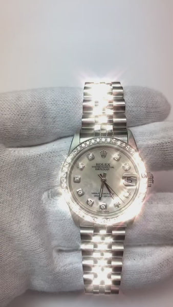 Rolex Datejust 31mm Mother of Pearl Diamond Dial Stainless Steel Men's Watch