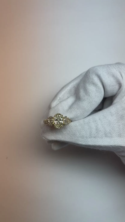 5.25 Cts. Oval Natural Earth Mined Diamonds Three Stone Engagement Ring New