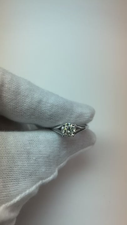 Solitaire 0.75 Carat Round Genuine Natural Earth Mined Diamond Engagement Ring Gold 14K New