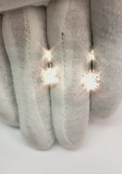 2 Carats Solitaire Oval Cut Real Natural Earth Mined Diamond Drop Earring Gold White 14K