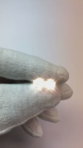 Prong Setting Round Genuine Natural Earth Mined Diamond Stud Earring White Gold 14K 2 Carats