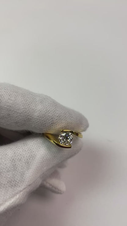 Solitaire 0.75 Carat Lab Grown Diamond Engagement Ring White Gold 14K