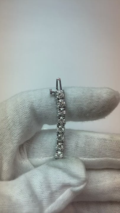 12.80 Carat Natural Earth Mined Diamond Tennis Bracelet White Gold 14K Jewelry