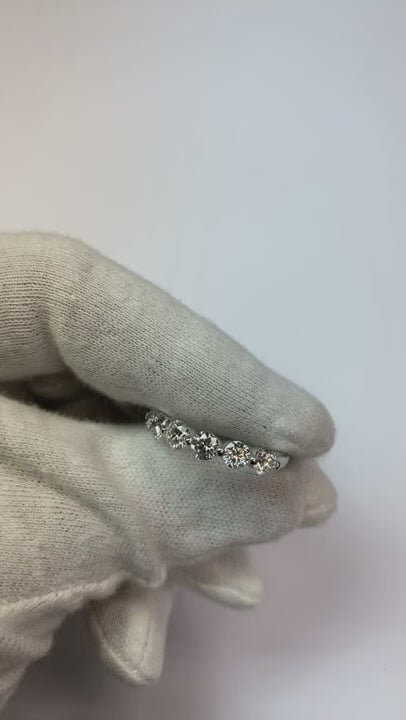 2.10 Carat Round Natural Earth Mined Diamond Half Eternity Band White Gold 14K New