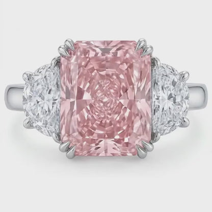 Pink Diamond Ring 5.1 Carat Radiant