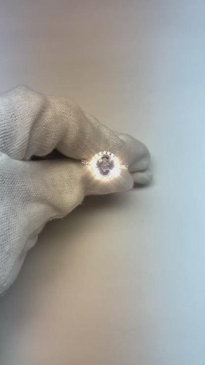 Big Sri Lanka Sapphire & Natural Earth Mined Diamonds Small Diamonds Wedding Ring 3 Ct