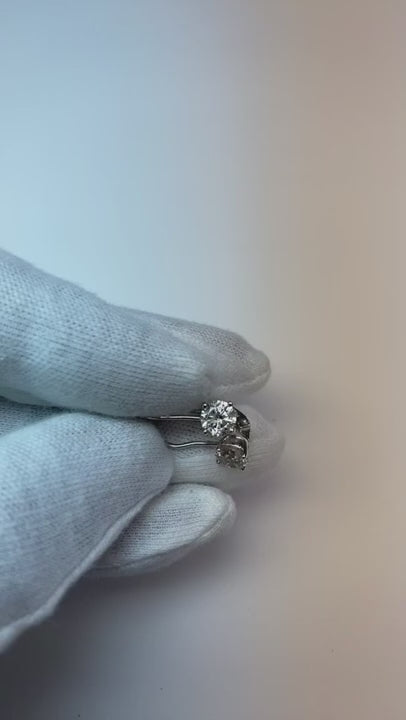 Beautiful Round Natural Earth Mined Diamond Lever Back Earring White Gold 14K 1.5 Carats