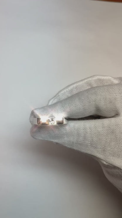 Tension Princess Diamond Anniversary Ring White Gold 10K 0.75 Carats