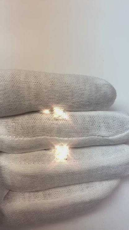 2 Carats F Vs1 Princess Natural Earth Mined Diamond Earrings Leverback Eurowire 14K Gold