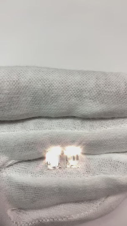 CERTIFIED Emerald 3 Carats Lab Grown Diamond Women Stud Earring White Gold 14K Jewelry