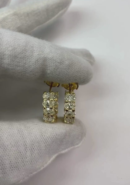 Oval Cut Diamond Women Hoop Earring Solid Gold Jewelry 8 Carats