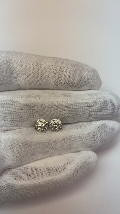 2.20 Ct Round Real Natural Earth Mined Diamond Studs Earring White Gold Women Jewelry