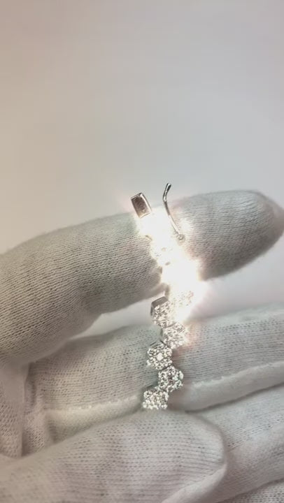 21 Ct Small Brilliant Cut Natural Diamond Diamonds Lady Necklace White Gold 14K