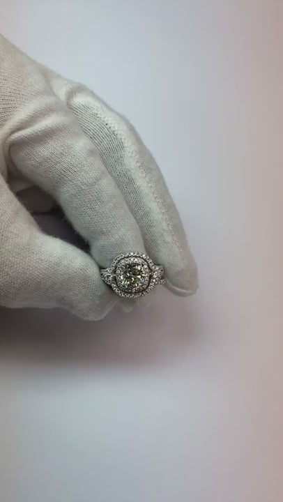Cushion & Round Cut Gorgeous Halo Natural Earth Mined Diamond Wedding Ring 6.40 Ct
