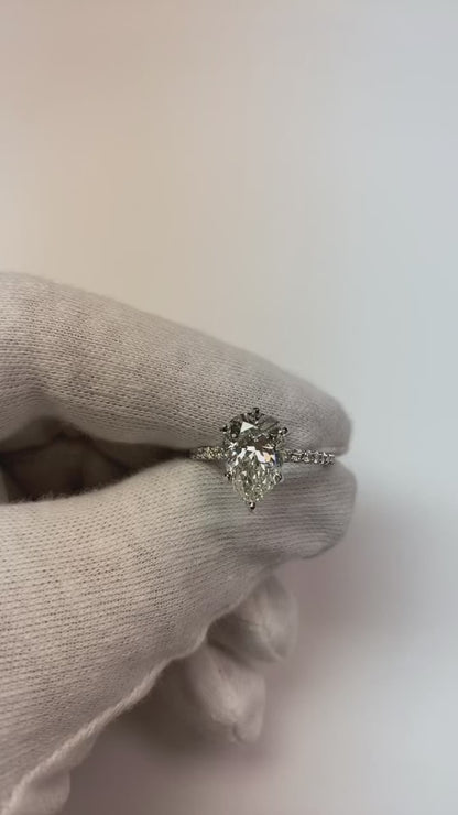 2 Carats Natural Earth Mined Diamond Ring Women White Gold 14K Solitaire With Accent