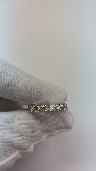 4.80 Carats Round Natural Earth Mined Diamond Eternity Band White Gold 14K