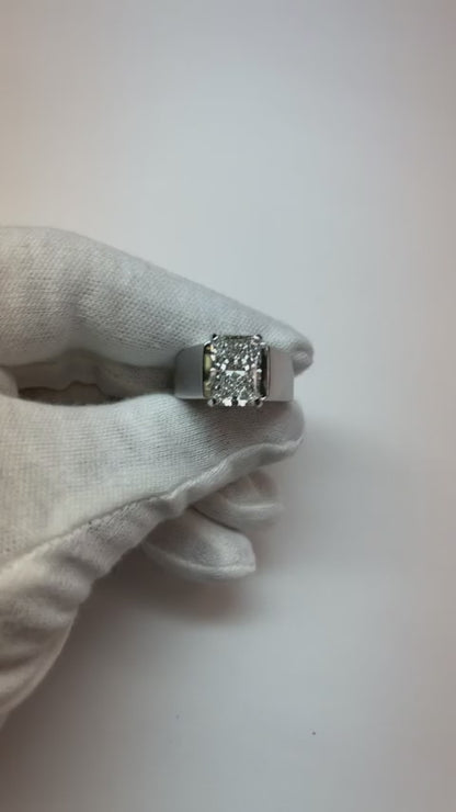 Radiant Brilliant Diamond Men's Ring 5 ct – 14K White Gold
