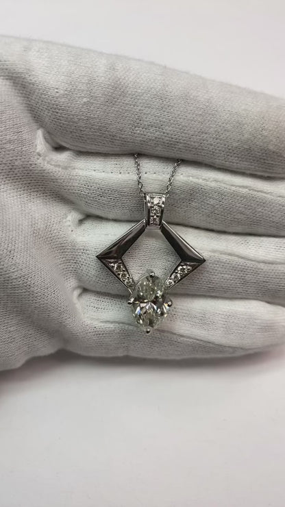 Gold Jewelry Natural Earth Mined Diamond Pendant Round & Oval Old Cut 4 Carats 14K