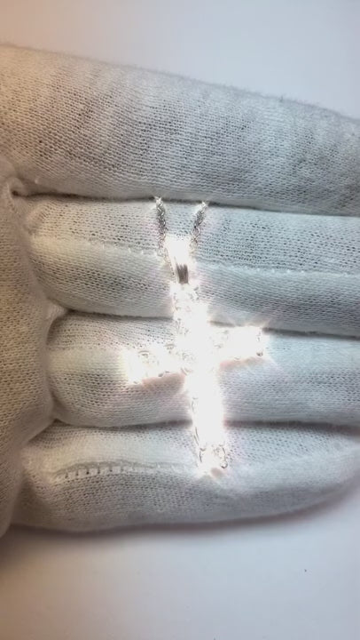 Natural Earth Mined Diamond Cross Pendant 3 Carats