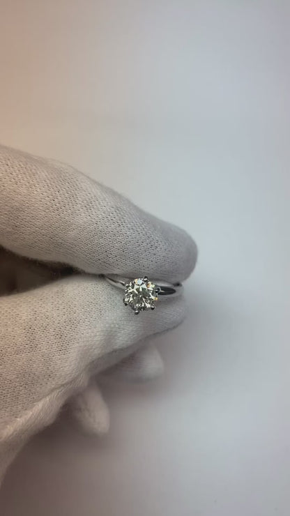 Six Prong Set 1.05 Carat Natural Earth Mined Diamond Solitaire Ring Gold 14K