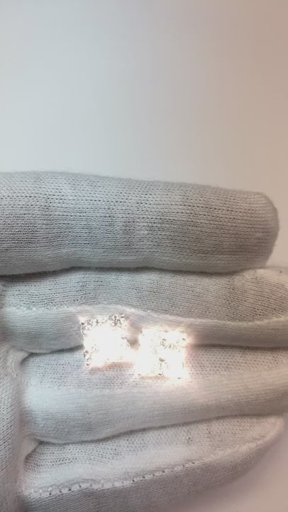 4 Ct Round Cut Natural Earth Mined Diamond Lady Stud Earring 14K White Gold