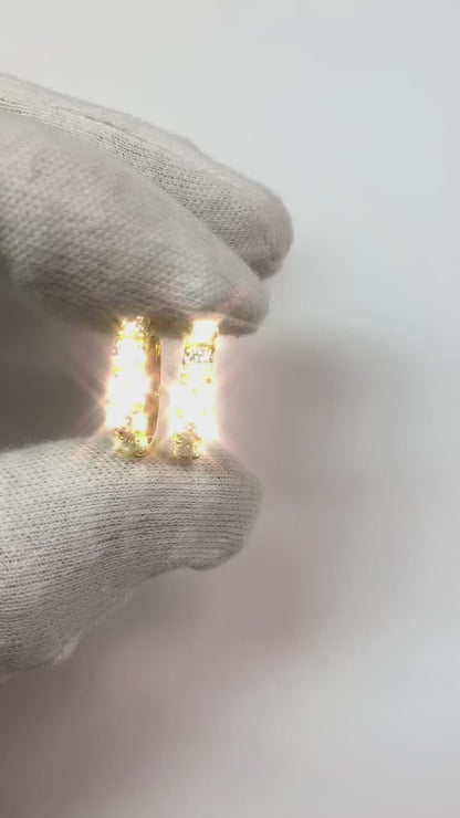 Round Natural Earth Mined Diamond Hoop Earring 2 Carats Jewelry Vs1 F