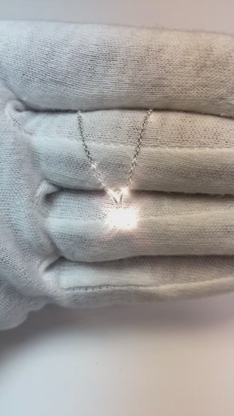 Solitaire Diamond Necklace Pendant 0.50 Carats White Gold Jewelry