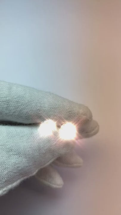 Four Prong Round Natural Earth Mined Diamond Stud Earring 2.50 Carats White Gold 14K