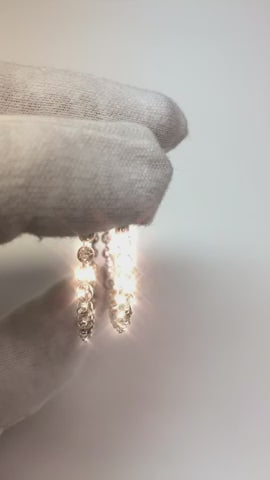 4.60 Ct Round Brilliant Cut Natural Earth Mined Diamonds Ladies Hoop Earrings White Gold