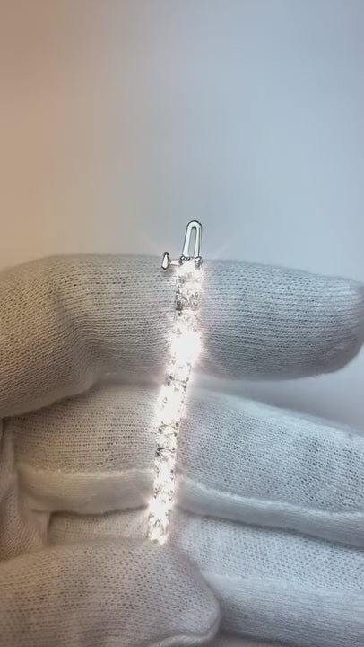 9.25 Carats Round Cut Natural Earth Mined Diamond Lady Tennis Bracelet White Gold 14K