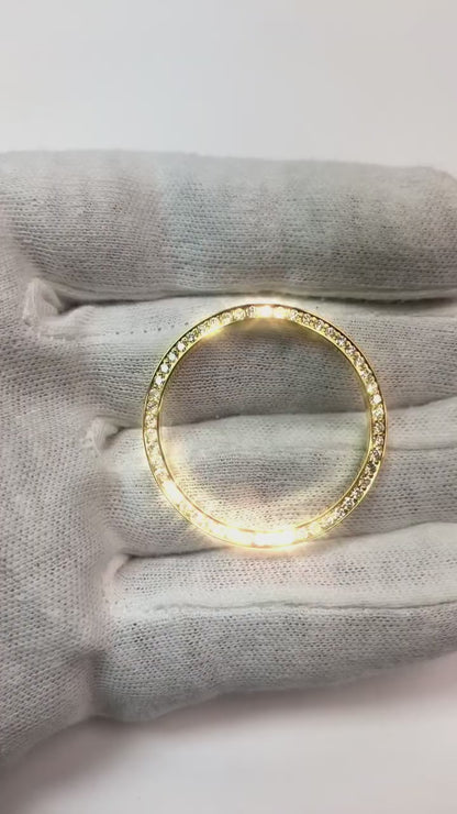 YG 14K Mined Diamond Bezel To Fit Rolex Date 34 Mm Men's Watch 1.25 Carats