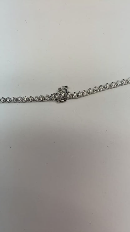 Women 25 Ct Round Brilliant Cut Natural Diamond Diamonds Necklace White Gold 14K